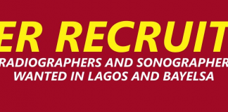 Radiographers and Sonographer Wanted in Lagos and Bayelsa ER Recruit